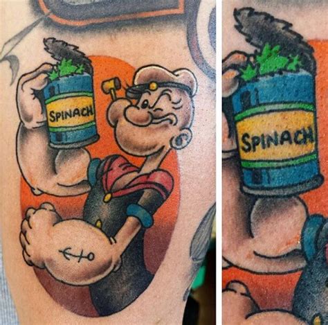 popeye spinach tattoo popeye tattoo tattoo designs men cartoon character tattoos