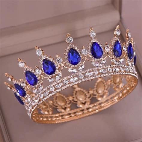 Hermosa Corona Azul Cristal De Lujo Xv Años Reina Envio Envío Gratis