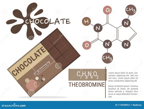 Fórmula Química Del Chocolate Infografía Ilustración Del Vector