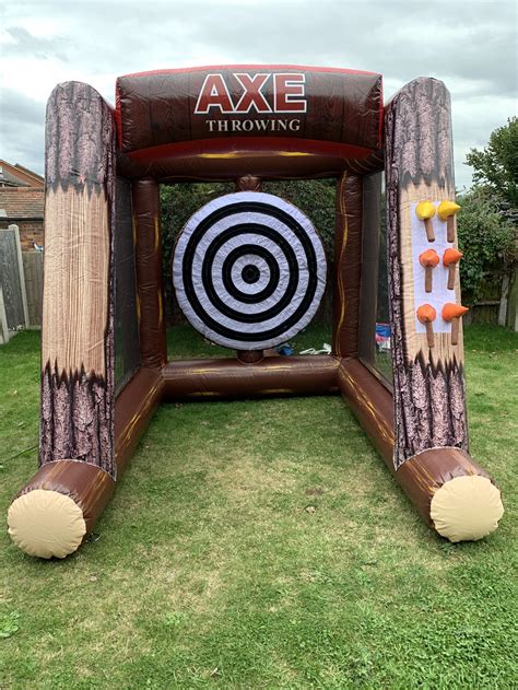 Inflatable Axe Throwing Game Bouncy Castle Hire In Nottingham