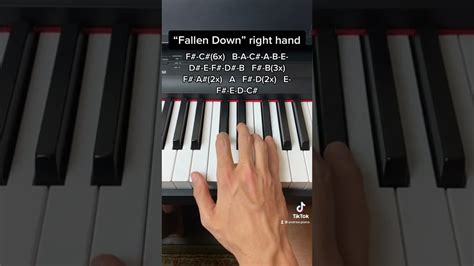 Fallen Down Easy Piano Tutorial Right Hand Youtube