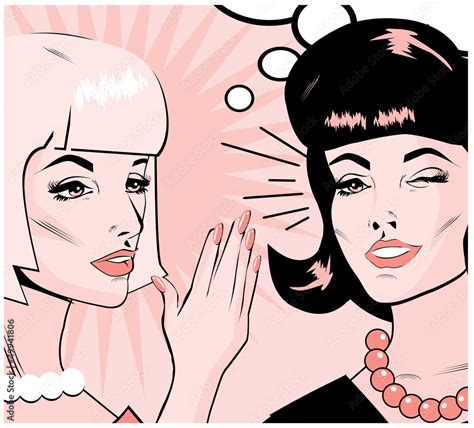 gossiping women retro clip art stock illustration adobe stock