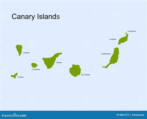 Canary Islands Vector Map Royalty Free Stock Photo Image 8881975