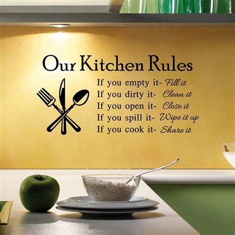 Be sure to shop our full line of home decor, furniture, and accessories for all your home needs! Our Kitchen Rules Wall Sticker | Walling Shop