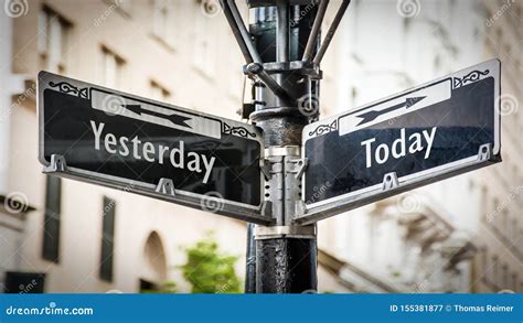 Wall Sign Today Versus Yesterday Stock Illustration Illustration Of