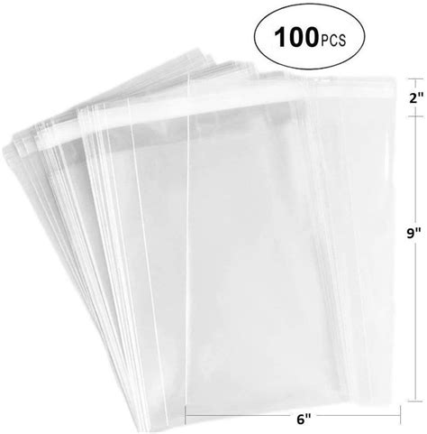 100 Pcs 6x9 Self Sealing Clear Cellophane Bags Resealable Etsy