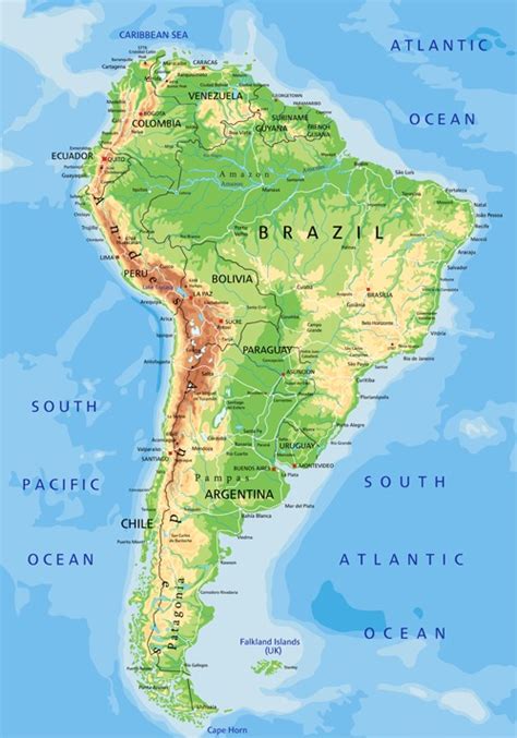 South America Physical Map Vector Graphics Free Vectors Ui Download