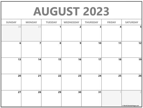 August 2023 Calendar Free Printable Calendar