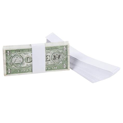 300 Pack Blank White Paper Currency Money Band Straps No Denomination