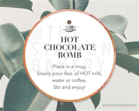 Hot Chocolate Bomb Tag Boho Neutral Printable Etsy Chocolate Bomb