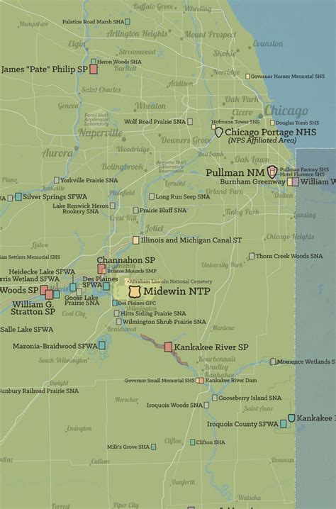 Illinois State Parks And Public Lands Map 24x36 Poster Etsy