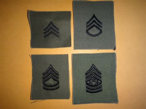 4 Us Army Subdued Patches Sergeant Staff Sgt Sgt 1st Class Command