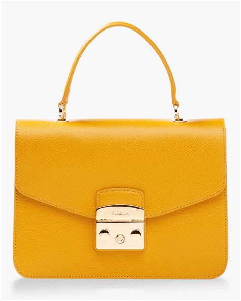 Lyst Furla Metropolis S Top Handle Bag In Yellow