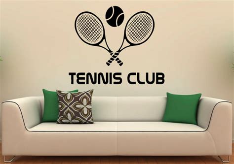 Tennis Club Wall Decal Vinyl Stickers Racquet Sport Home Etsy In 2022