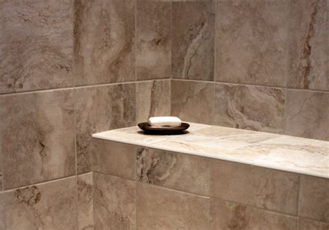 Spotless and beautiful, these porcelain shower tile are the future. porcelain-tile-shower-wall | Dalene Flooring