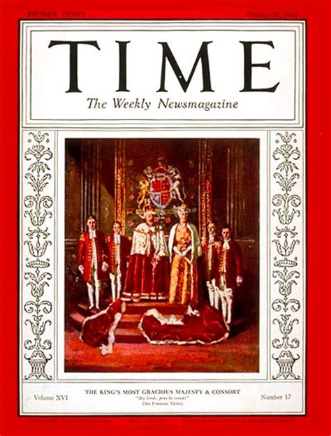 Time Magazine Cover King George V And Queen Mary Oct 27 1930 King