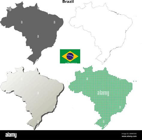 Brazil Outline Map Set Stock Vector Image And Art Alamy