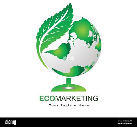 Eco Marketing Logo Green Marketing Globe Environment Icon Symbol Leaf