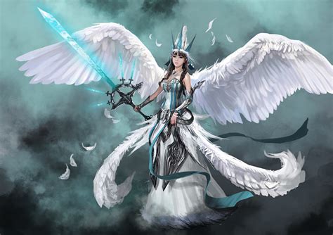 Photos Swords Armour Warriors Wings Girls Fantasy Angels