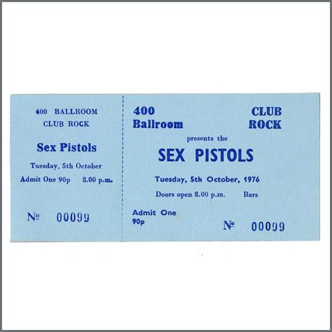 B41901 The Sex Pistols 1976 Torquay Unused Concert Ticket Uk Tracks