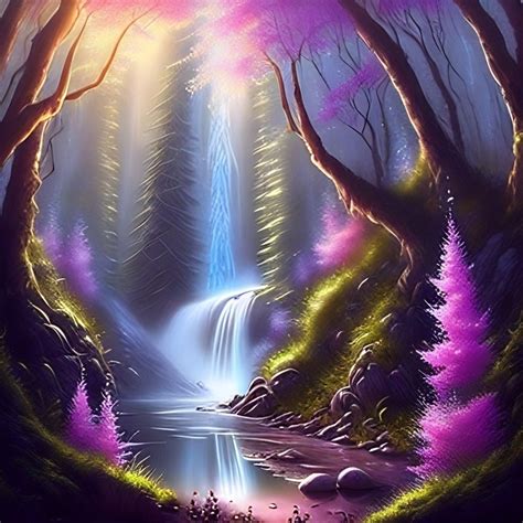 Magical Waterfall In 2023 Fairy Art Magical Waterfall