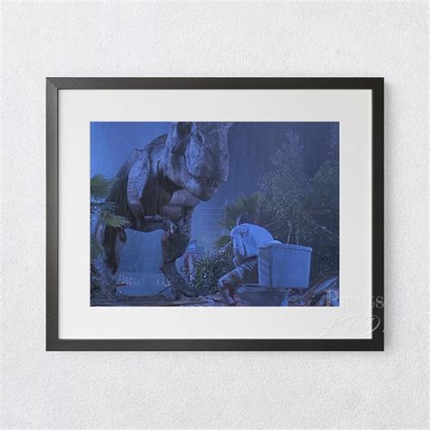 Jurassic Park Toilet Scene Art Print Funny Bathroom Wall Etsy