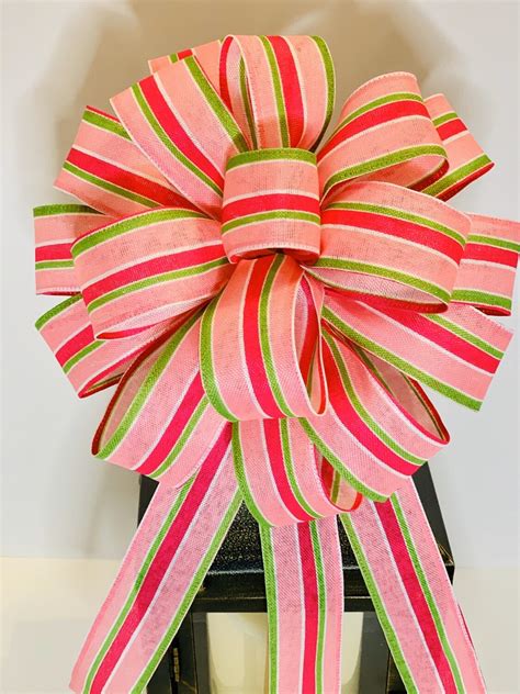 Pink Green Ribbon Wreath Bows Aka Decor Pink Green Room Decor A