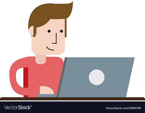 Man Using Laptop Computer Icon Image Royalty Free Vector