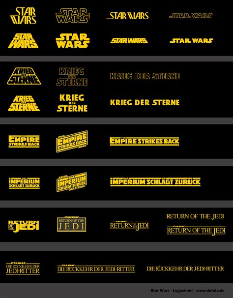 Star Wars International Logo Collection Original Trilogy