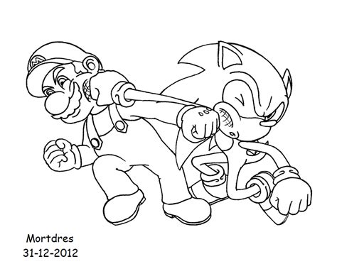 Mario And Sonic Crossed Punch By Mortdres On Deviantart Coloring Home