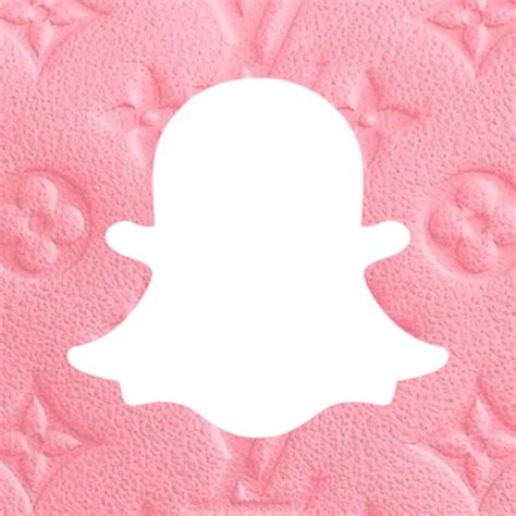 The Snap Icon Is Shown In White On A Pink Background With Monogrammed