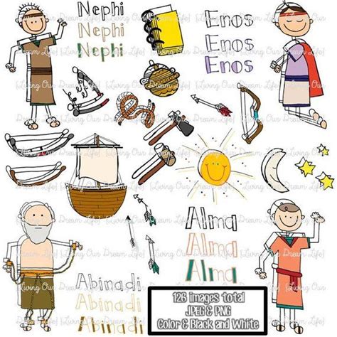 Clipart Entire Set Of 12 Book Of Mormon Stick Figure Scripture Heroes