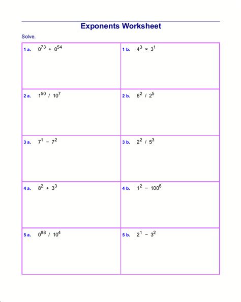 Start studying exponents practice 6th grade. Free exponents worksheets
