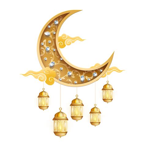 Islamic Decoration Ramadan Eid Mubarak Golden Crescent 3d Lantern