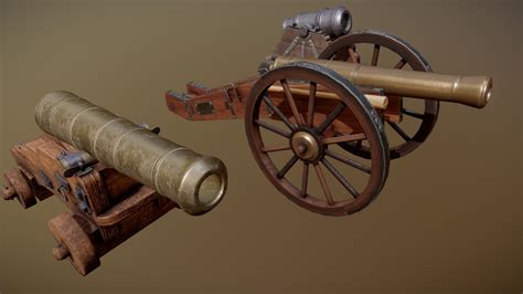 Realistic Medieval Cannons Pack 3d Model By Valday Team Mrven
