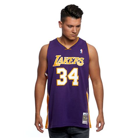 Mitchell And Ness Los Angeles Lakers 34 Shaquille Oneal Purple Swingman