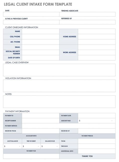 Free Client Intake Templates And Forms Smartsheet