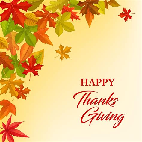 Premium Vector Happy Thanksgiving Greeting Card With Leaves