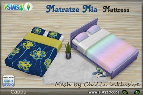 Blackys Sims 4 Zoo Double Mattress Mia By Cappu • Sims 4 Downloads