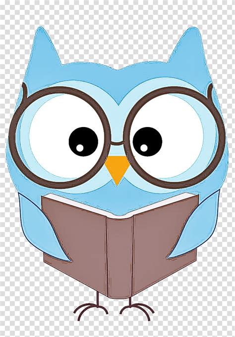 Glasses Owl Cartoon Bird Of Prey Blue Eastern Screech Owl