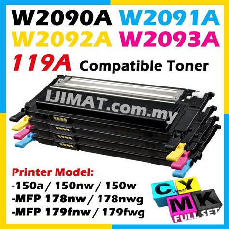 Compatible Toner Hp 119a Hp119a W2090a W2091a W2092a W2093a For Color