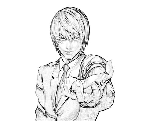 Death note coloring pages for kids discover all the coloring pages inspired by the animate death note. Death Note Light Yagami Face | Temtodasas