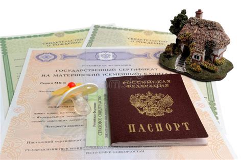 Rosyjski Paszport Z Modelem Domowy Macierzy Ski I Zdj Cie Stock