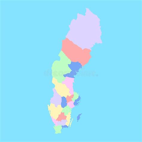 Mapa De Suecia Para Estudiar Con Esquema Ilustración Del Vector