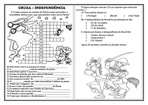 Atividades Sobre Independência Do Brasil 7o Ano