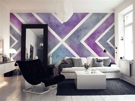 Purple X Wall Mural Photo Wallpaper Blue Geometric