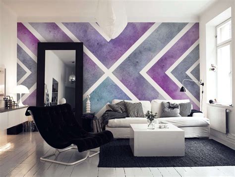 It is known as a color that creates pleasant ambiance and stimulates creativity, especially if you are a person now that you have decided the purple shade you choose, consider adding purple accessories into your bedroom. Purple X wall mural | Photo wallpaper | Blue | Geometric ...