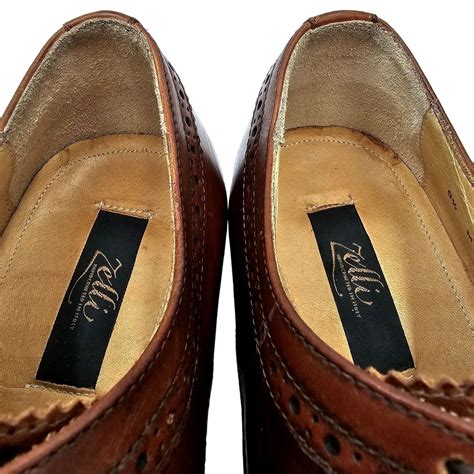 Italy Zelli Mens 95 Chesnut Brown Calfskin Leather Dress Shoe Split