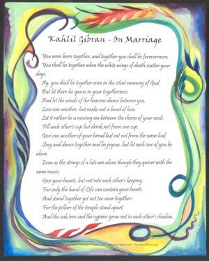 Maybe you would like to learn more about one of these? Heartful Art Online: On Marriage Kahlil Gibran poster ...