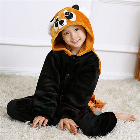 Red Panda Kids Winter Warm Animal Onesie Pajamas